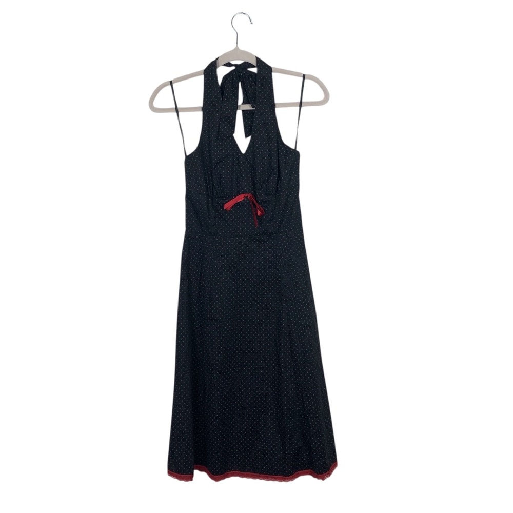 Y2K Morbid Threads polka dot print halter dress size xs goth witchy grunge